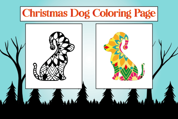 Christmas Dog Coloring Page