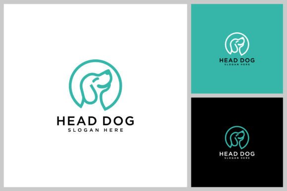 Dog Head Vector Design Line Style