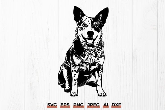 Energetic Australian Cattle Dog Svg Dxf
