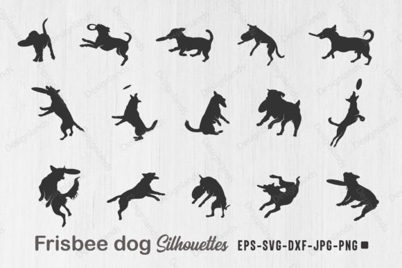 Frisbee Dog Silhouette, Frisbee Dog Svg