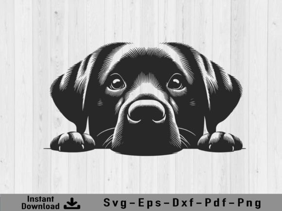 Peeking Labrador Retriever Dog Svg File