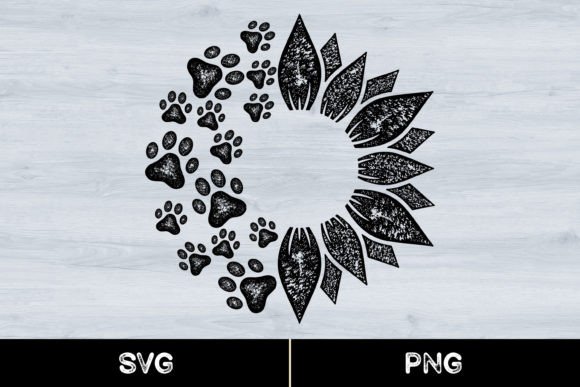 Sunflower Dog Paws, Dog Love, Svg